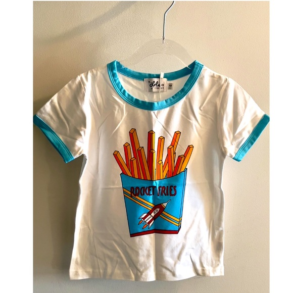 NWT LOLA + THE BOYS ROCKET FRIES GRAPHIC TEE SZ 4 - Picture 1 of 3